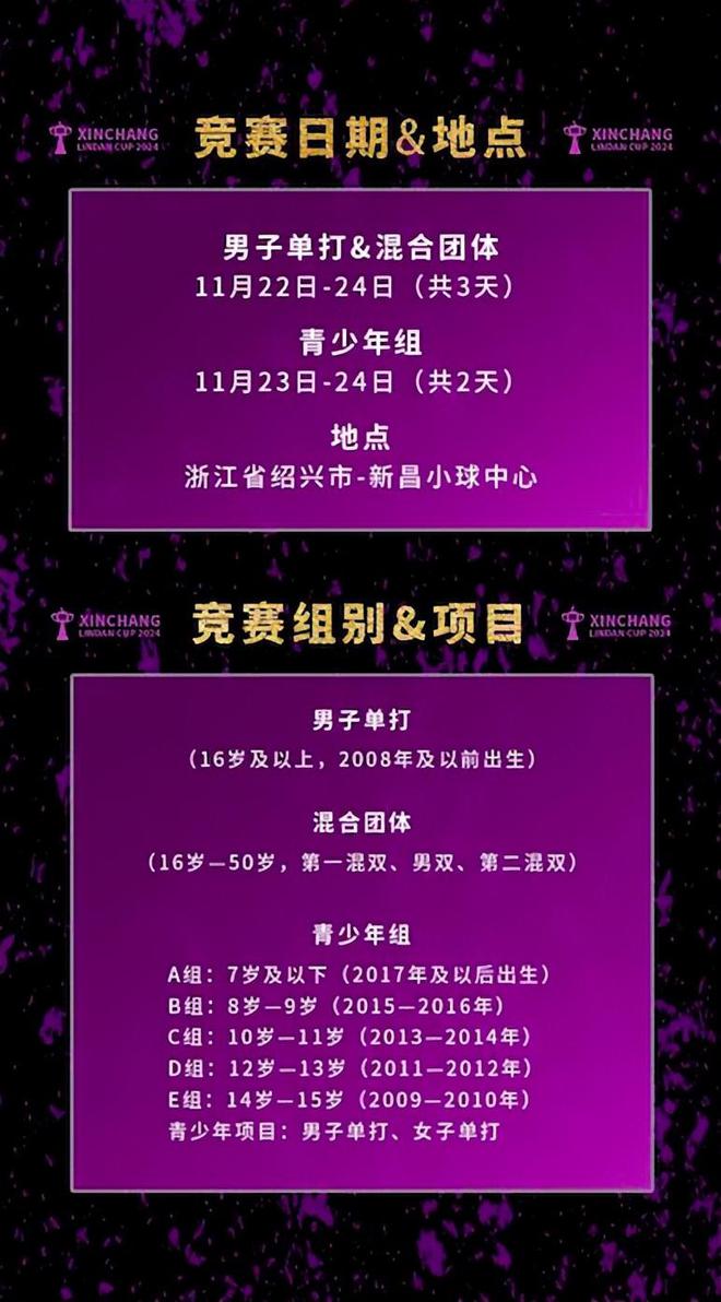 羽毛球公开赛11月将在新昌开赛球盟会网站入口2024年林丹杯(图2)